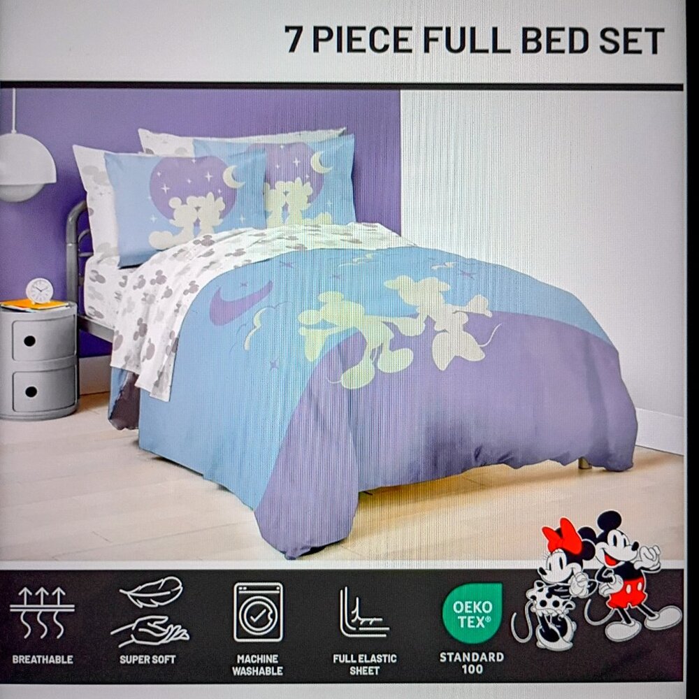 NWB/ Disney Mickey& Minnie Mouse Full Size 7pc. Comforter Set